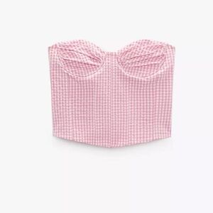 Zara Gingham Corset Top